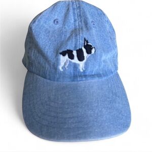 Chic Denim Dad Cap with Embroidered Frenchie